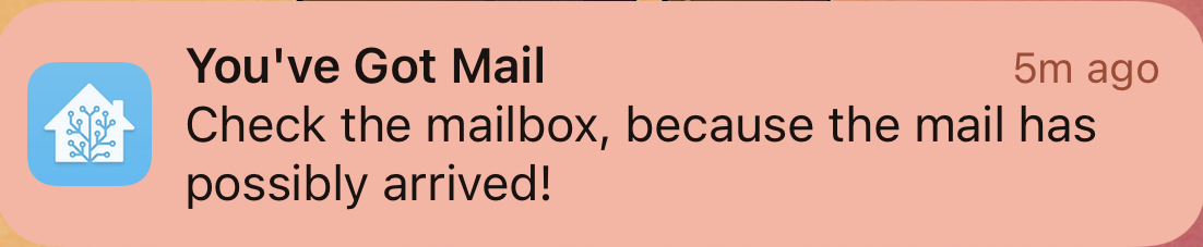 Push notification sent by arriving mail.